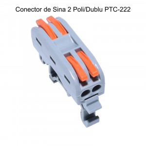Conector de sina 2 poli cap dublu PCT-222