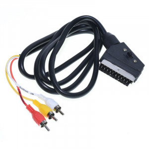 Cablu SCART la 3 RCA cu intrerupator / 1,5m