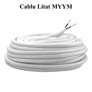Cablu electric litat MYYM alb 3x2.5mm / 100ml