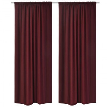 Set 2 draperii bordo opace cu strat dublu, 140 x 245 cm