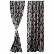 Set 2 draperii black-out 200x245cmx2,culoare maro-bej,model baroc, Model 6