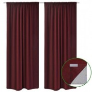 Draperii opace, 2 buc, strat dublu, 140 x 175 cm, bordo