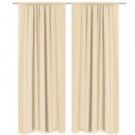 Draperii opace, 2 buc, strat dublu, 140 x 175 cm, bej