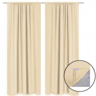 Draperii opace, 2 buc, strat dublu, 140 x 175 cm, bej