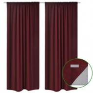 Set 2 draperii bordo opace cu strat dublu, 140 x 245 cm