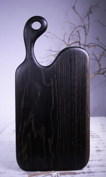 Platou servire din lemn negru 55cm - 27 cm - 2.5 cm