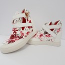 дамски обувкис вътрешна платформа - бяло / women's sports shoes - red