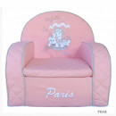 Deksi Foteljica 3 Little friends in Paris Roze