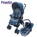Pegolini kolica za decu Play plus sa auto sedištem Blue New