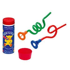 Set baloane de sapun cu 2 paie ondulate, 2tavite si 2 tuburi de solutie Pustefix 42ml