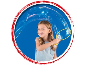 Jucarie baloane de sapun Pustefix cu 1 inel galben 18cm si 250ml solutie baloane de sapun