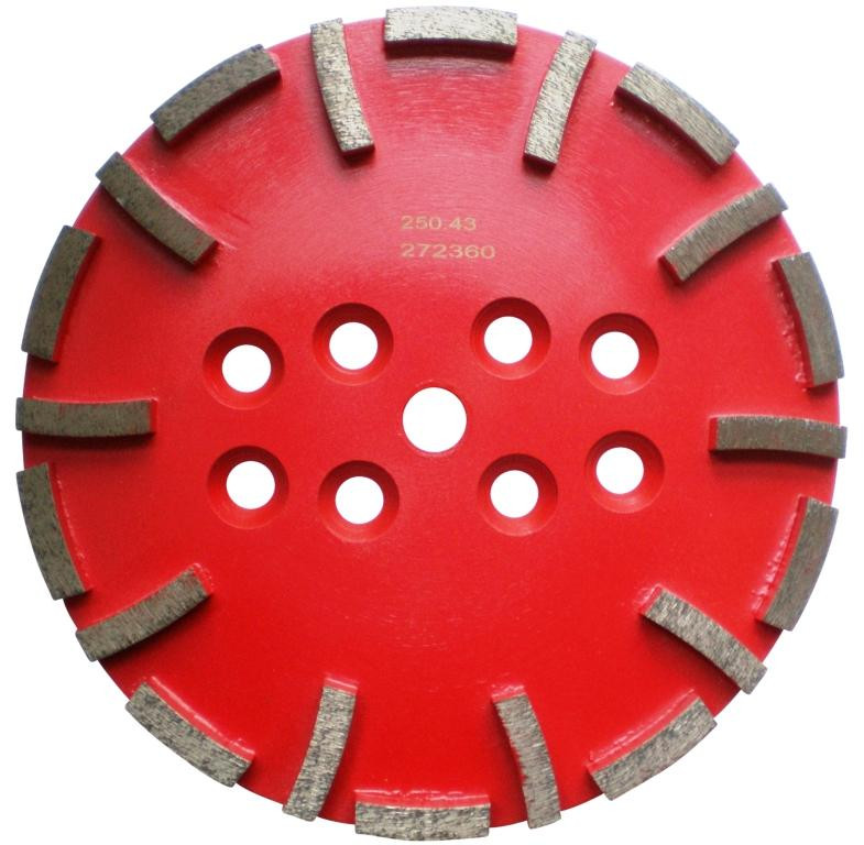 Disc cu segmenti diamantati pt. slefuire pardoseli - segment mediu - rosu - 250 mm - prindere 19mm - dxdh.8500.250.43