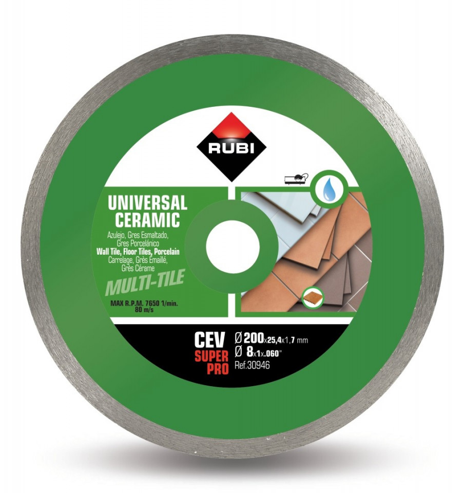 Disc diamantat pt. gresie si faianta 200mm, cev 200 superpro - rubi-30946