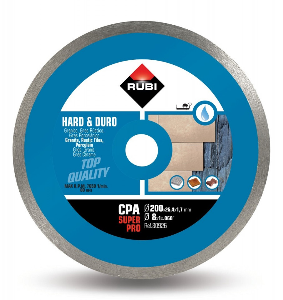 Disc diamantat pt. materiale foarte dure 200mm, cpa 200 superpro - rubi-30926