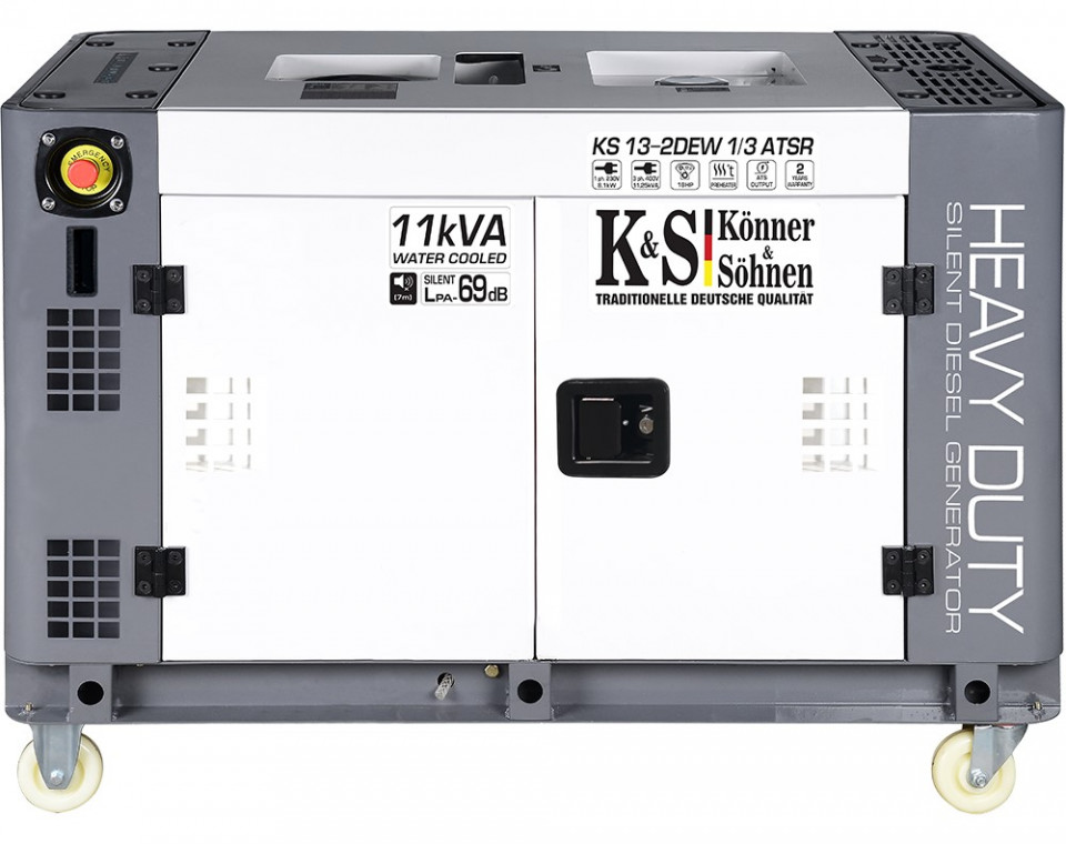 Generator de curent 9 kw diesel - heavy duty - insonorizat - konner & sohnen - ks-13-2dew-1/3-atsr-silent
