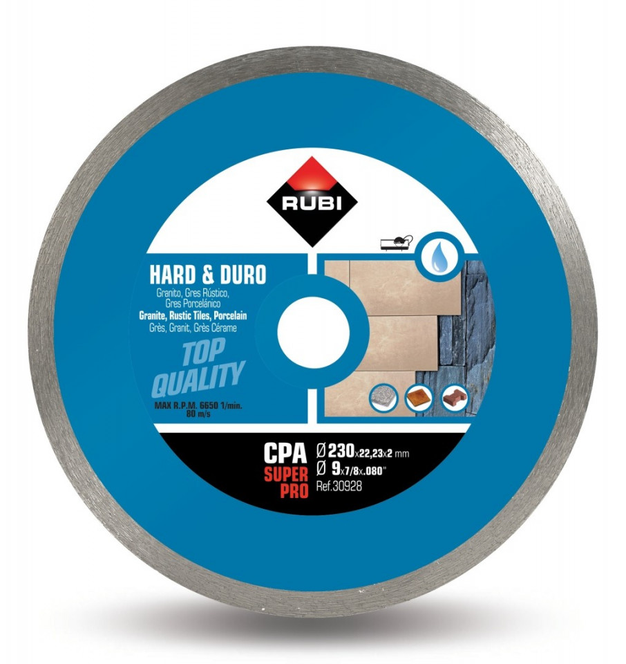 Disc diamantat pt. materiale foarte dure 230mm, cpa 230 superpro - rubi-30928