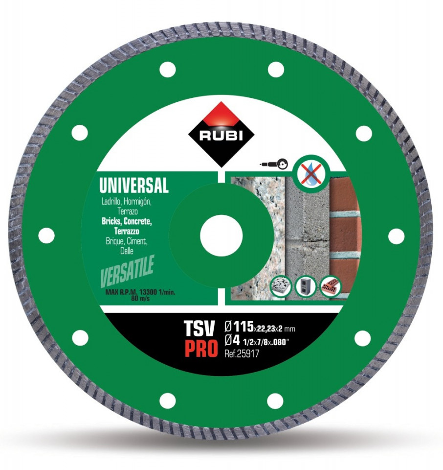 Disc diamantat pt. beton si caramida 115mm, tsv 115 pro - rubi-25917