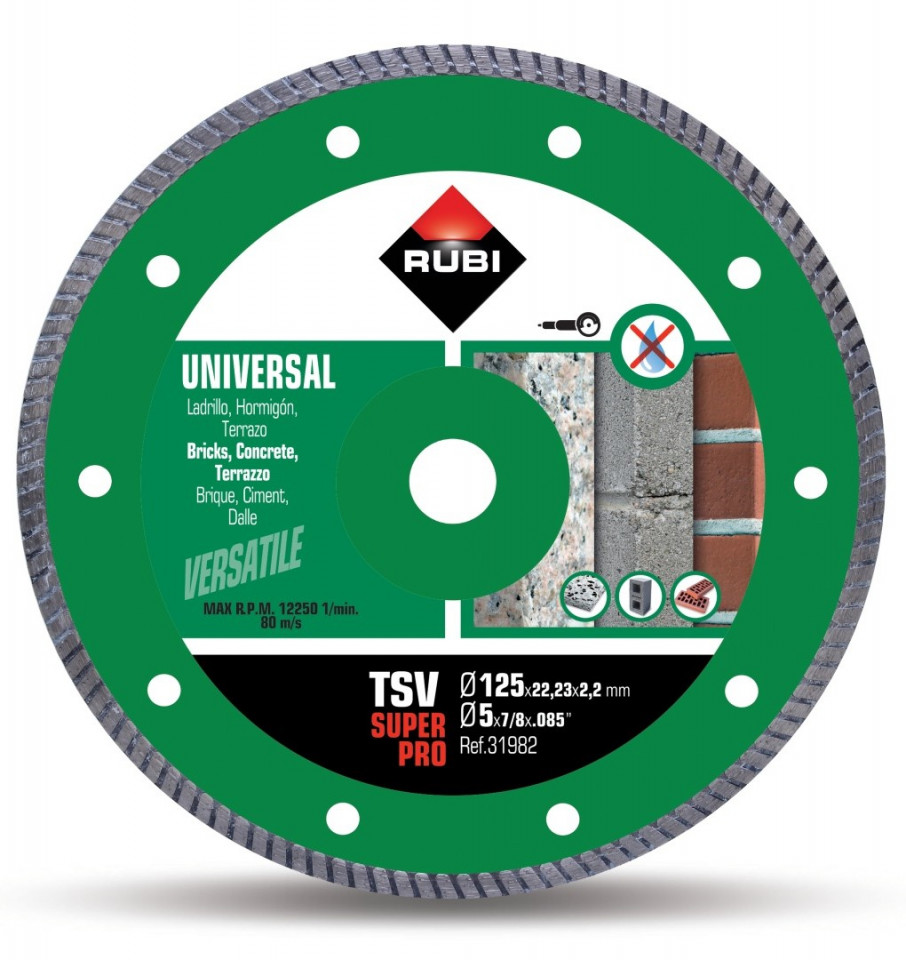 Disc diamantat pt. beton si caramida 125mm, tsv 125 superpro - rubi-31982