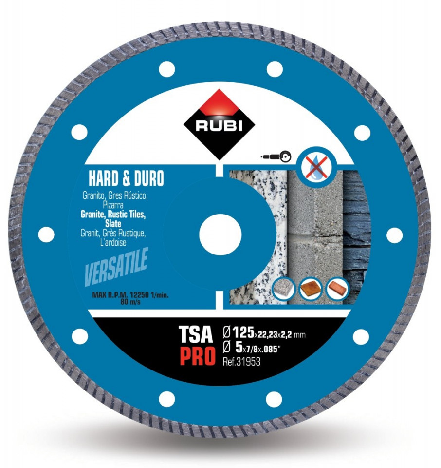 Disc diamantat pt. materiale foarte dure 125mm, tsa 125 pro - rubi-31953