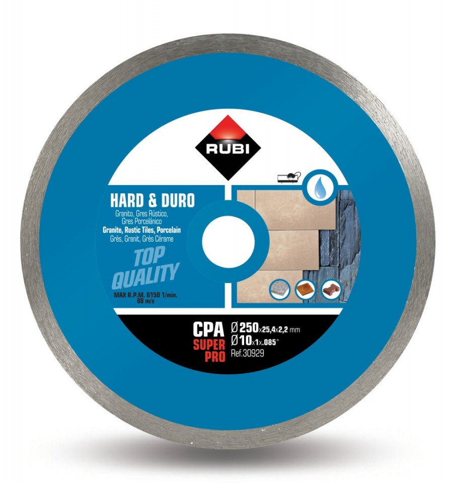 Disc diamantat pt. materiale foarte dure 250mm, cpa 250 superpro - rubi-30929