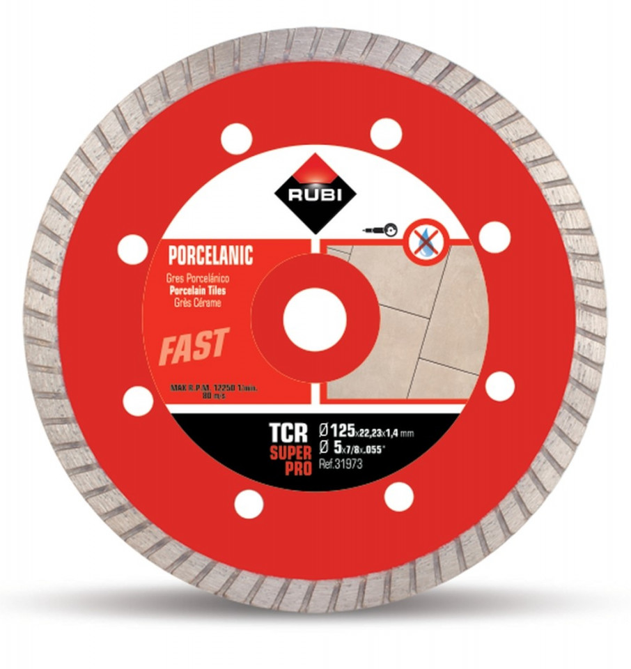 Disc diamantat pt. gresie portelanata 125mm, tcr 125 superpro - rubi-31973