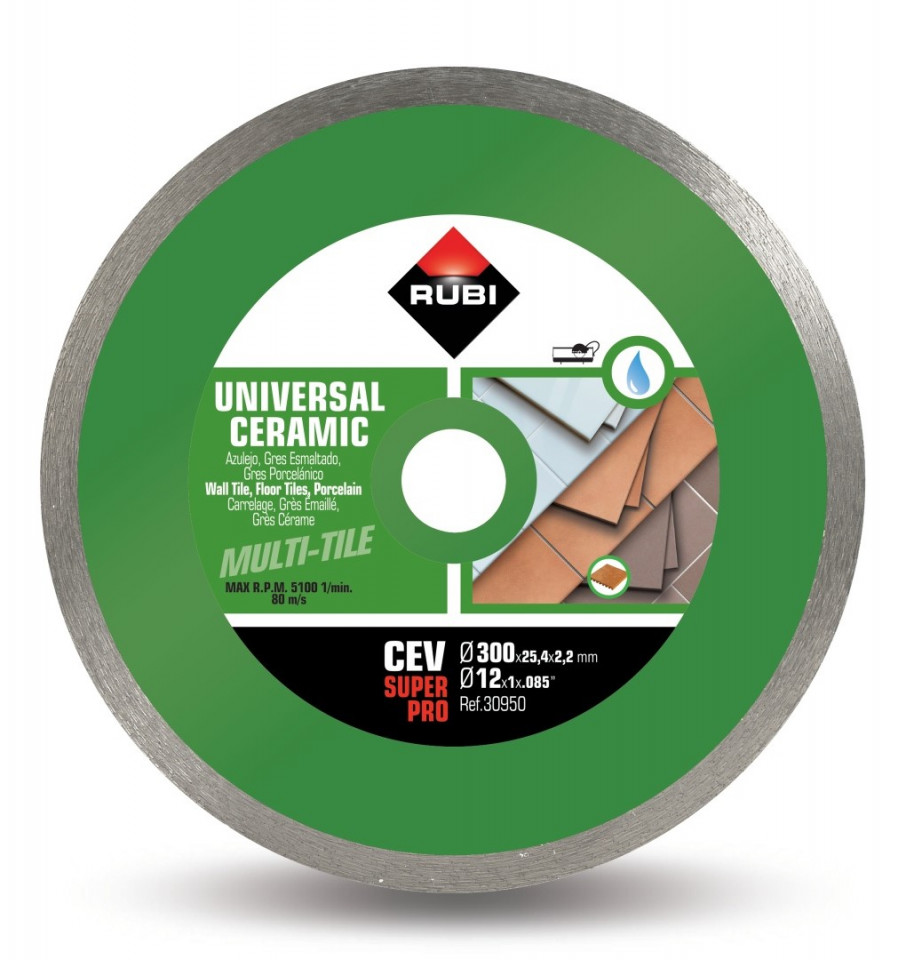 Disc diamantat pt. gresie si faianta 300mm, cev 300 superpro - rubi-30950
