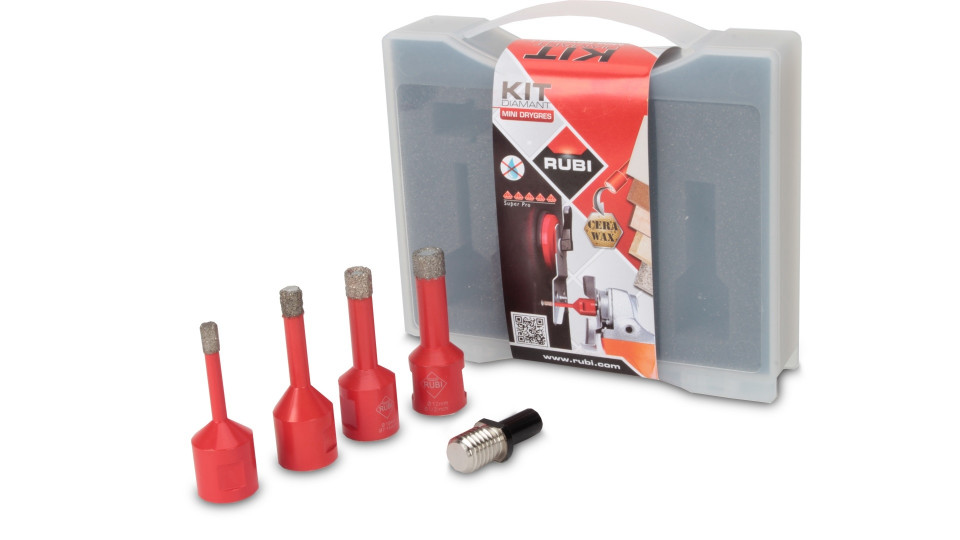 Kit carote diamantate mini drygres 6, 8, 10, 12mm, 4 buc. - rubi-50938