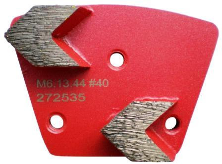 Placa cu segmenti diamantati pt. slefuire pardoseli - segment mediu (rosu) # 40 - prindere m6 - dxdh.8506.13.44-r