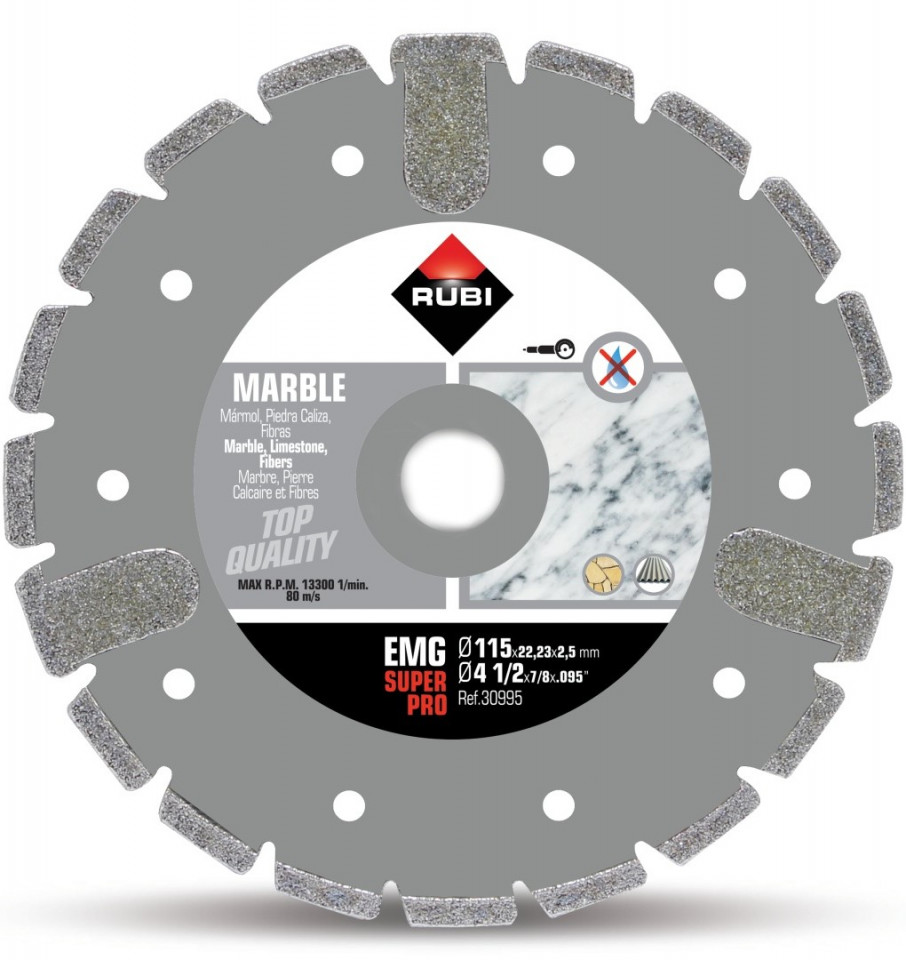 Disc diamantat galvanizat pt. marmura 115mm, emg 115 superpro - rubi-30995