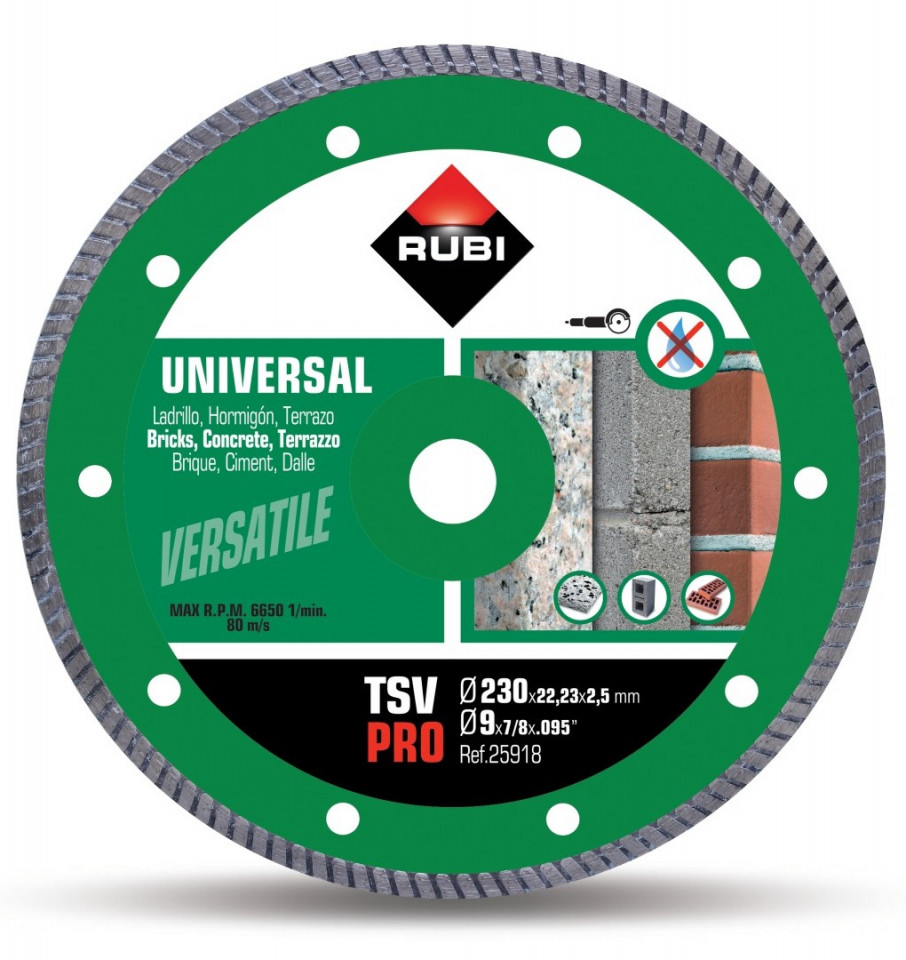 Disc diamantat pt. beton si caramida 230mm, tsv 230 pro - rubi-25918