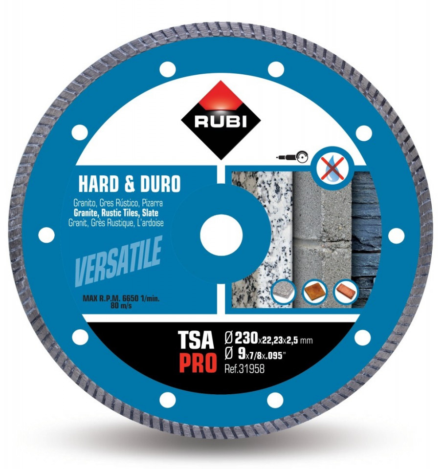 Disc diamantat pt. materiale foarte dure 230mm, tsa 230 pro - rubi-31958