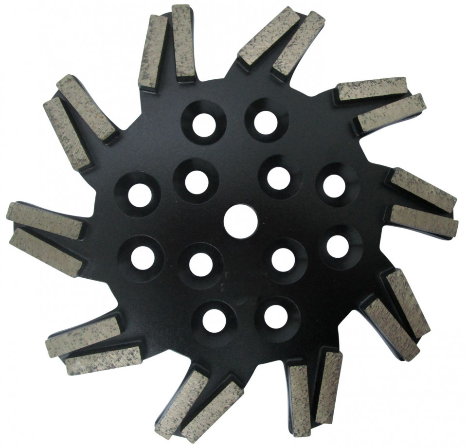 Disc stea cu segmenti diamantati pt. slefuire pardoseli - segment foarte fin - negru - 250 mm - prindere 19mm - dxdh.8501.250.11.73