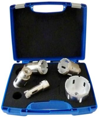 Set carote diamantate pt. gresie portelanata & piatra - diam. 20, 35, 45, 50, 68mm super premium - dxdh.80407.satz20-68