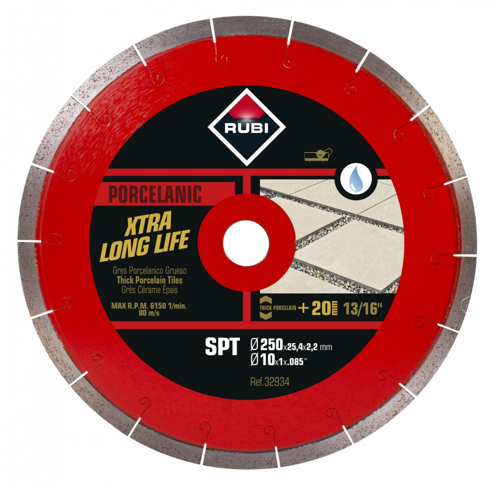 Disc diamantat pt. gresie portelanata 250mm, spt 250 premium - rubi-32934