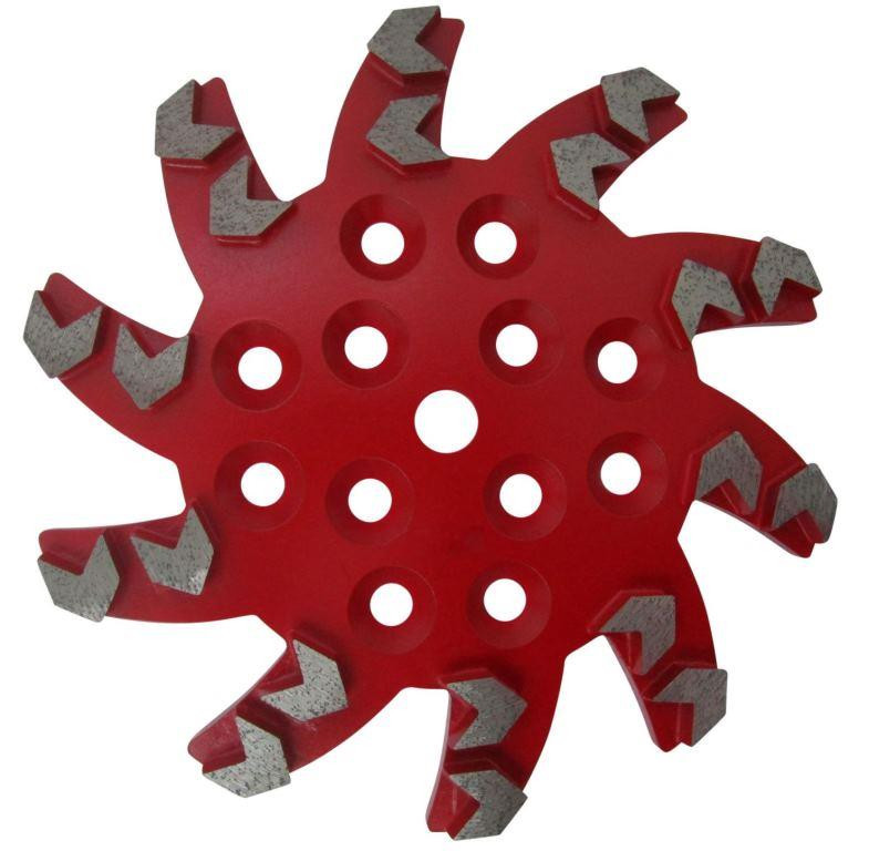 Disc stea cu segmenti diamantati pt. slefuire pardoseli - segment mediu - rosu - 250 mm - prindere 19mm - dxdh.8501.250.13.43