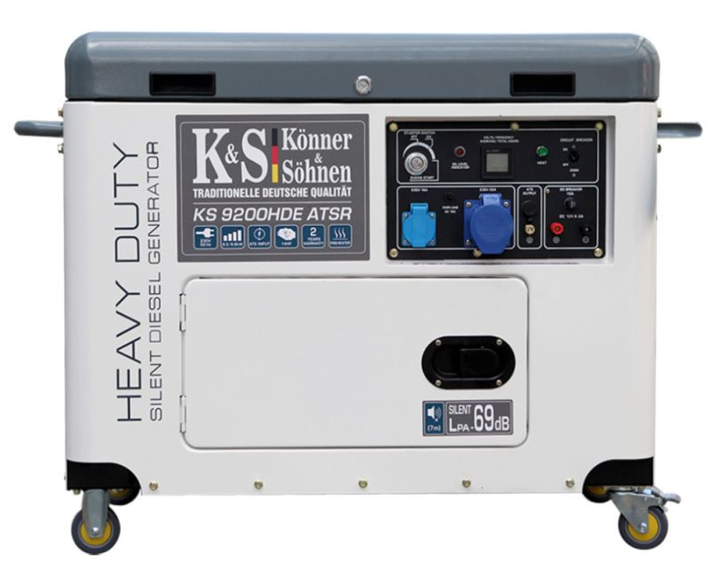 Generator de curent 6.8 kw diesel - heavy duty - insonorizat - konner & sohnen - ks-9200hde-atsr-silent