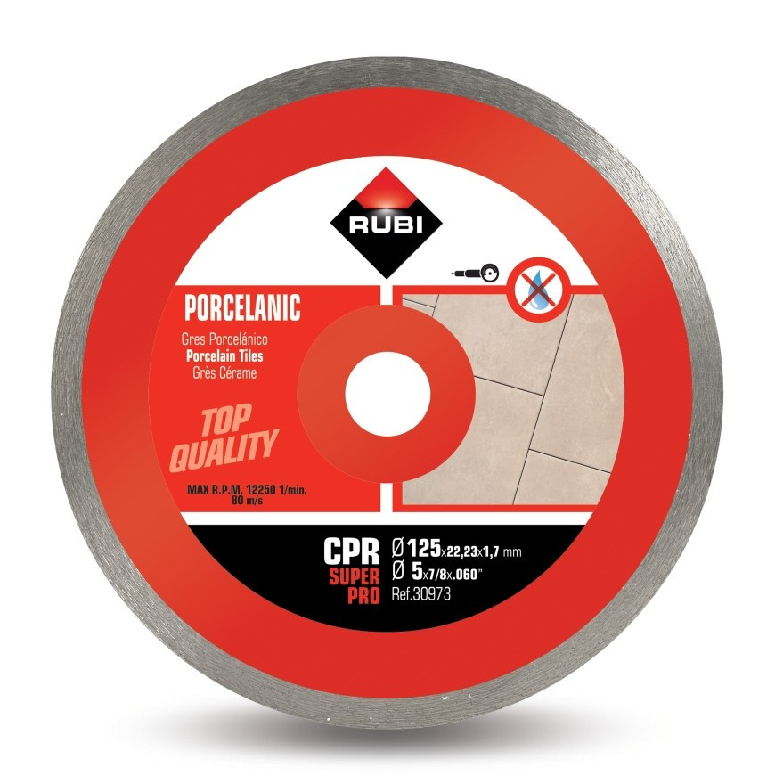 Disc diamantat pt. gresie portelanata 125mm, cpr 125 superpro - rubi-30973