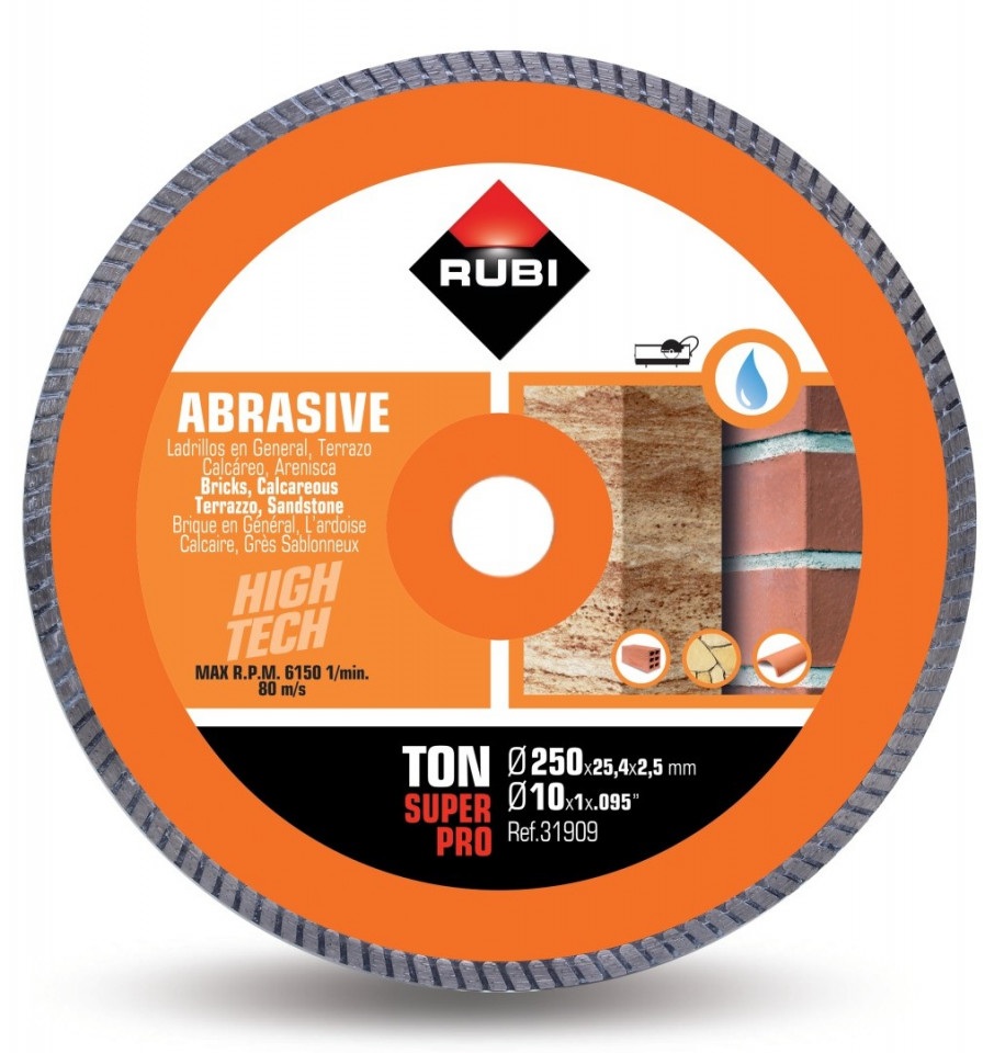 Disc diamantat pt. materiale abrazive 250mm, ton 250 superpro - rubi-31909