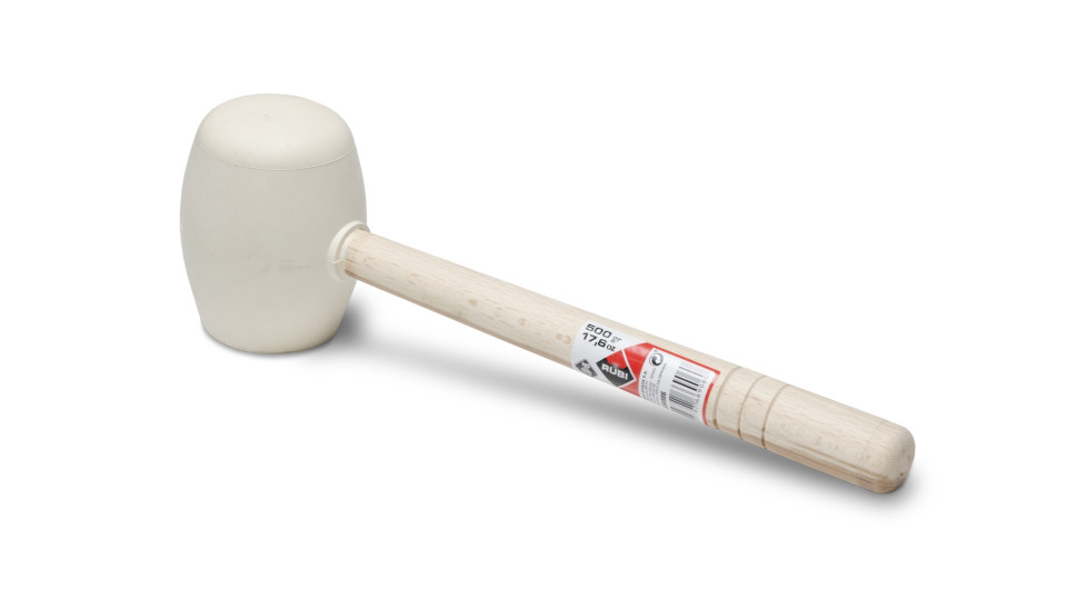 Ciocan din cauciuc alb rotund, 250g - rubi-66905