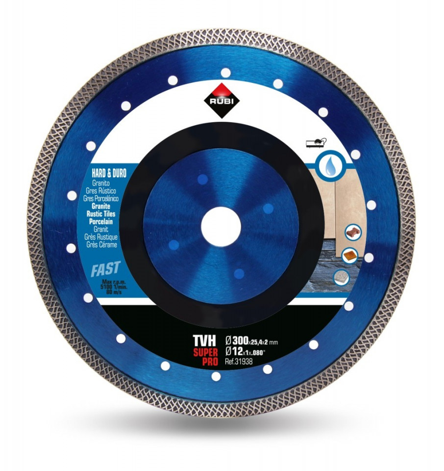 Disc diamantat pt. materiale foarte dure 300mm, tvh 300 superpro - rubi-31938