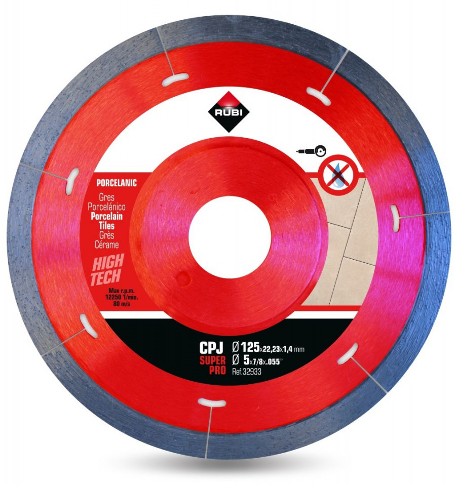 Disc diamantat pt. gresie portelanata 125mm, cpj 125 superpro - rubi-32933