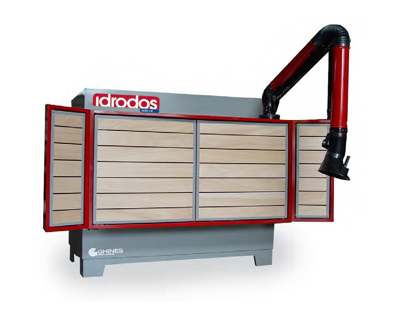 Banc de lucru vertical cu vacuum si exhaustare praf - idrodos