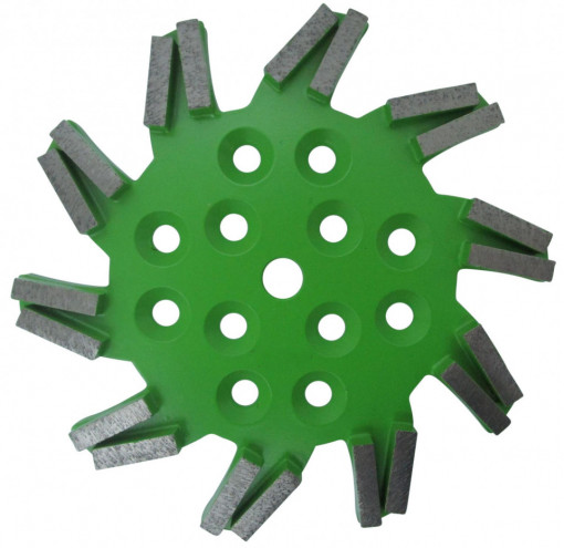 Disc stea cu segmenti diamantati pt. slefuire pardoseli - segment mediu - Verde - 250 mm - prindere 19mm - DXDH.8501.250.11.43