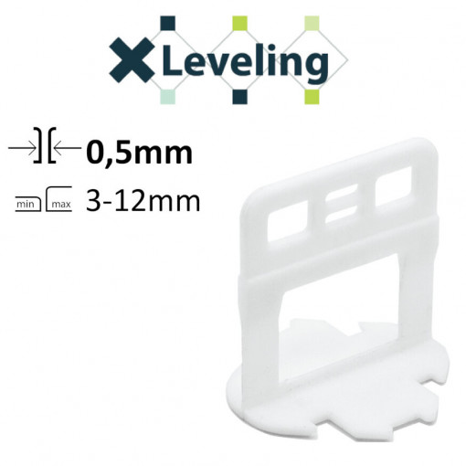 Distantieri autonivelare ( Clips-uri ) pt. gresie, faianta si placi - Rost de 0,5 mm - 100 buc - XLEV-PLC0.5100