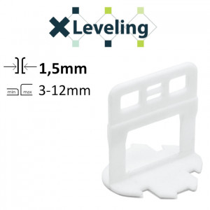 Distantieri autonivelare ( Clips-uri ) pt. gresie, faianta si placi - Rost de 1,5 mm - 100 buc - XLEV-PLC1.5100