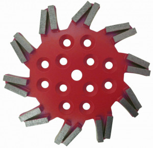Disc stea cu segmenti diamantati pt. slefuire pardoseli - segment fin - Rosu - 250 mm - prindere 19mm - DXDH.8501.250.11.63