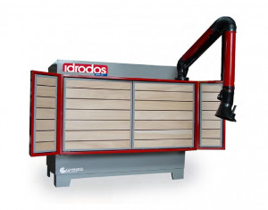 Banc de lucru vertical cu vacuum si exhaustare praf - Idrodos