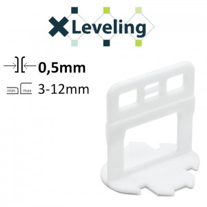Distantieri autonivelare ( Clips-uri ) pt. gresie, faianta si placi - Rost de 0,5 mm - 100 buc - XLEV-PLC0.5100
