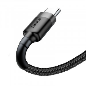 Cablu de date Baseus Cafule cu Incarcare rapida USB/Type C, 3A, 1m (negru/gri)