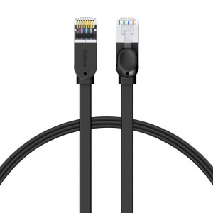 Cablu Ethernet plat Baseus High Speed, Ethernet RJ45, Gigabit, Cat.6, 3m (negru)